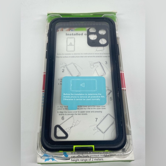 NEW WATERPROOF PHONE CASE FOR IPHONE 11 PRO MAX BLUE/YELLOW - Picture 8 of 12